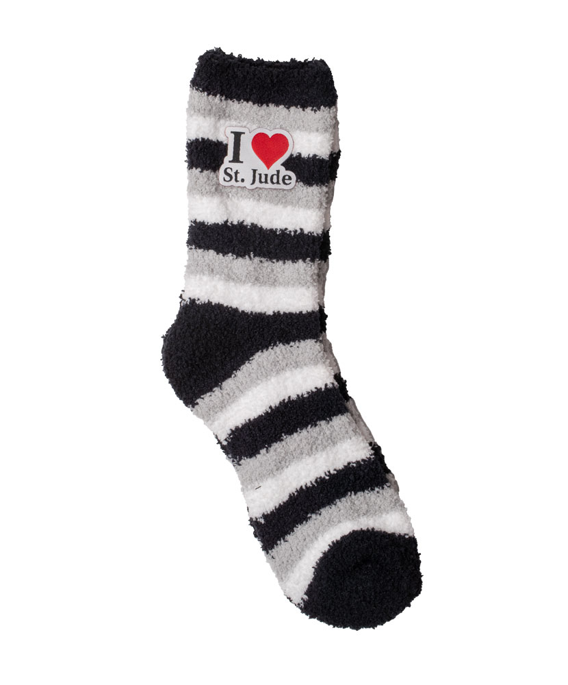 Adult Unisex Striped Fuzzy Socks